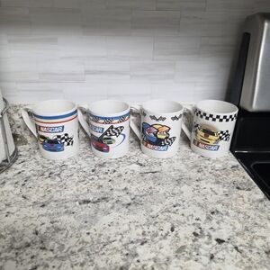NASCAR Racing Mug Set - Colorful Car Graphics